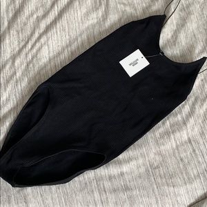 NEW URBAN OUTFITTERS BLACK RIBBED BODYSUIT